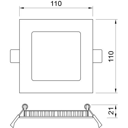 APLED - LED Kúpeľňové podhľadové svietidlo SQUARE LED/6W/230V IP41 110x110 mm