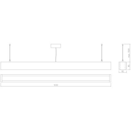 APLED - LED Luster na lanku LOOK LED/36W/230V 4000K 120 cm dub