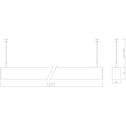 APLED - LED Luster na lanku LOOK LED/46W/230V 4000K 120 cm strieborná