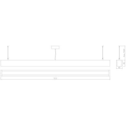 APLED - LED Luster na lanku LOOK LED/48W/230V 4000K 150 cm dub