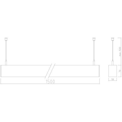 APLED - LED Luster na lanku LOOK LED/58W/230V 4000K 150 cm strieborná