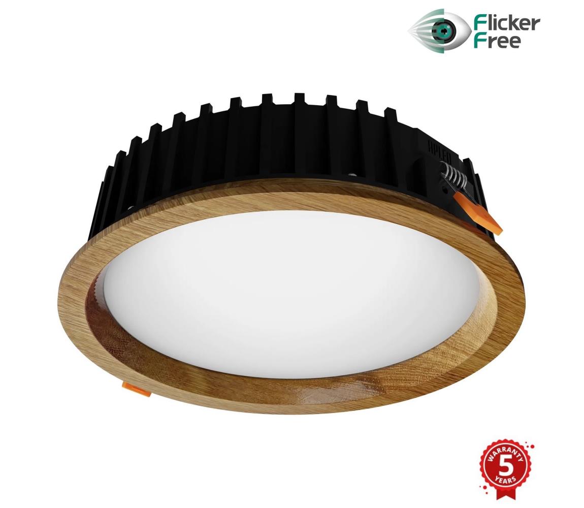APLED - LED Podhľadové RONDO WOODLINE LED/12W/230V 4000K pr. 20 cm dub masív 21263