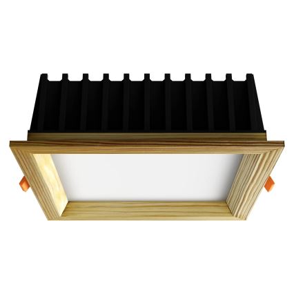 APLED - LED Podhľadové svietidlo SQUARE WOODLINE LED/12W/230V 3000K 17x17 cm borovica masív