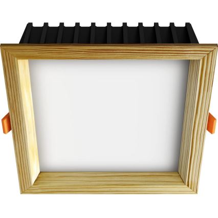 APLED - LED Podhľadové svietidlo SQUARE WOODLINE LED/12W/230V 4000K 17x17 cm borovica masív