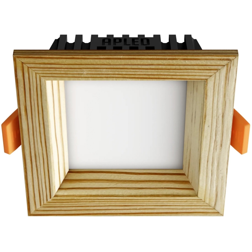 APLED - LED Podhľadové svietidlo SQUARE WOODLINE LED/3W/230V 3000K 9x9 cm borovica masív