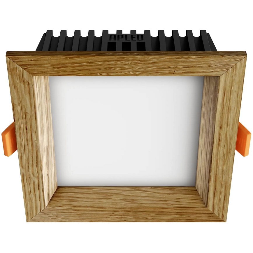 APLED - LED Podhľadové svietidlo SQUARE WOODLINE LED/6W/230V 3000K 12x12 cm dub masív