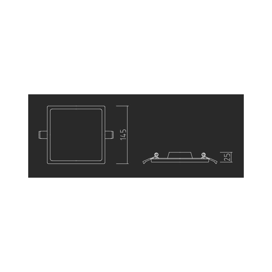 APLED - LED Podhľadové svietidlo SQUARE SLIM LED/16W/230V 14,5x14,5 cm biela