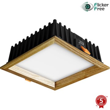 APLED - LED Podhľadové svietidlo SQUARE WOODLINE LED/12W/230V 4000K 17x17 cm jaseň masív