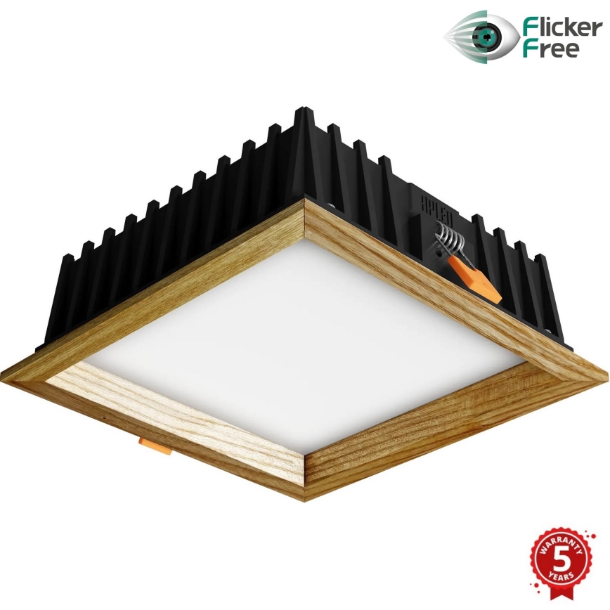 APLED - LED Podhľadové svietidlo SQUARE WOODLINE LED/12W/230V 4000K 17x17 cm jaseň masív