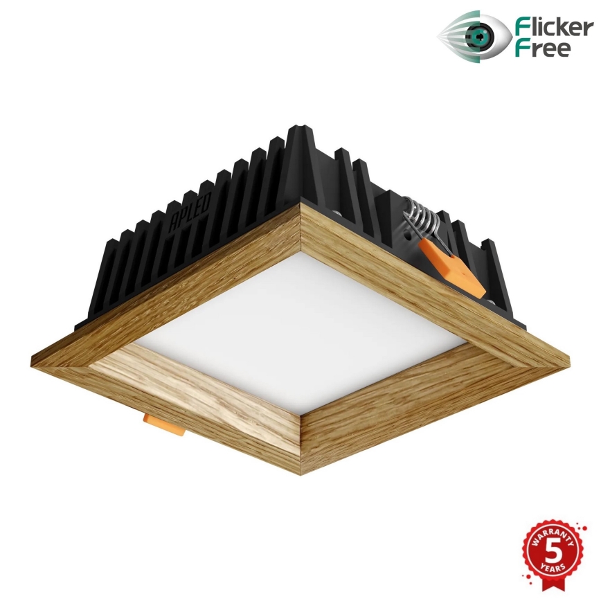 APLED - LED Podhľadové svietidlo SQUARE WOODLINE LED/6W/230V 4000K 12x12 cm dub masív