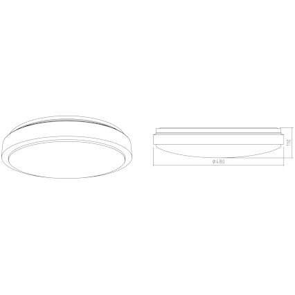APLED - LED Stropné svietidlo LENS PP TRICOLOR LED/36W/230V IP41 2700 - 6500K 2520lm
