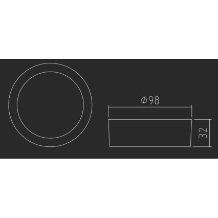 APLED - LED Stropné svietidlo RONDO LED/8W/230V pr. 9,8 cm biela