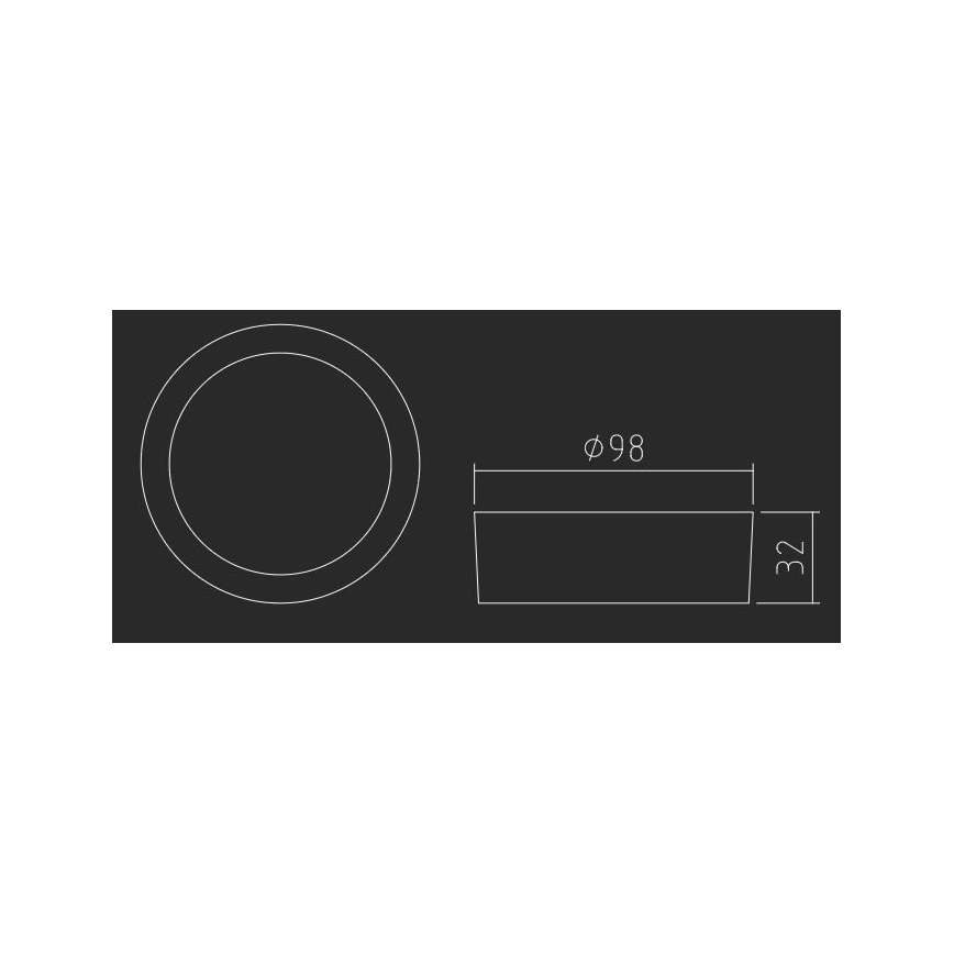 APLED - LED Stropné svietidlo RONDO LED/8W/230V pr. 9,8 cm biela