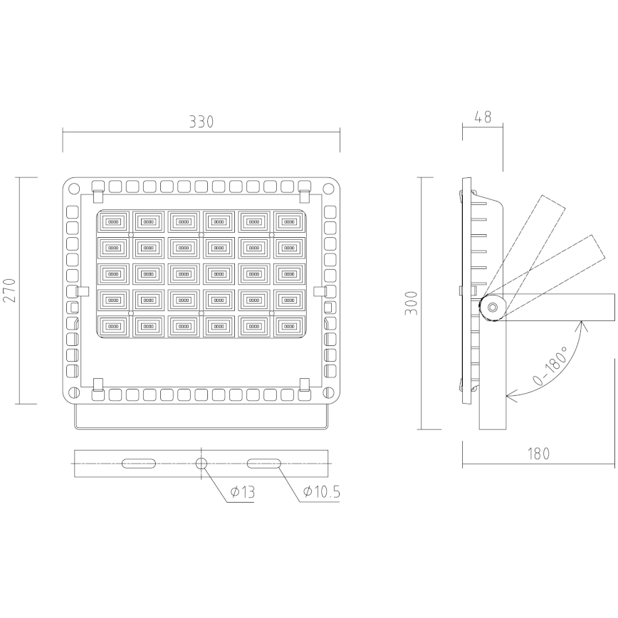 APLED - LED Vonkajší reflektor PRO LED/100W/230V IP66 10000lm 6000K