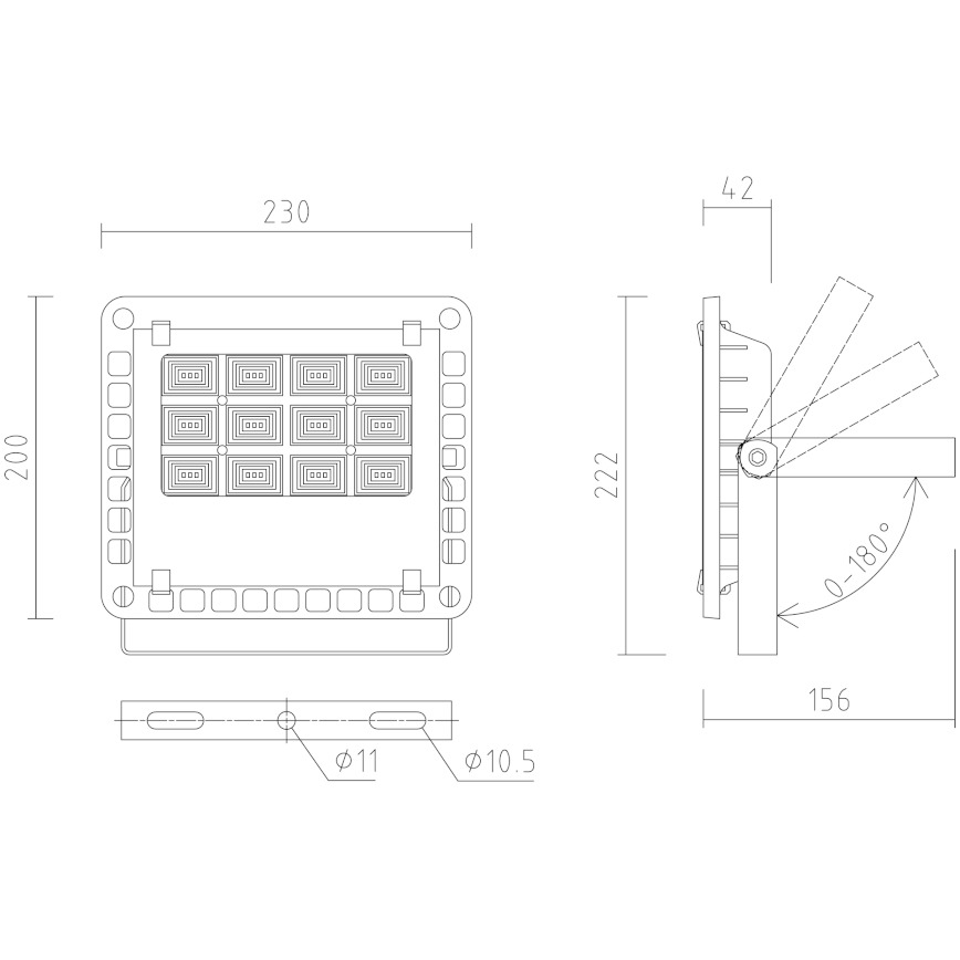 APLED - LED Vonkajší reflektor PRO LED/30W/230V  IP66 3000lm 6000K