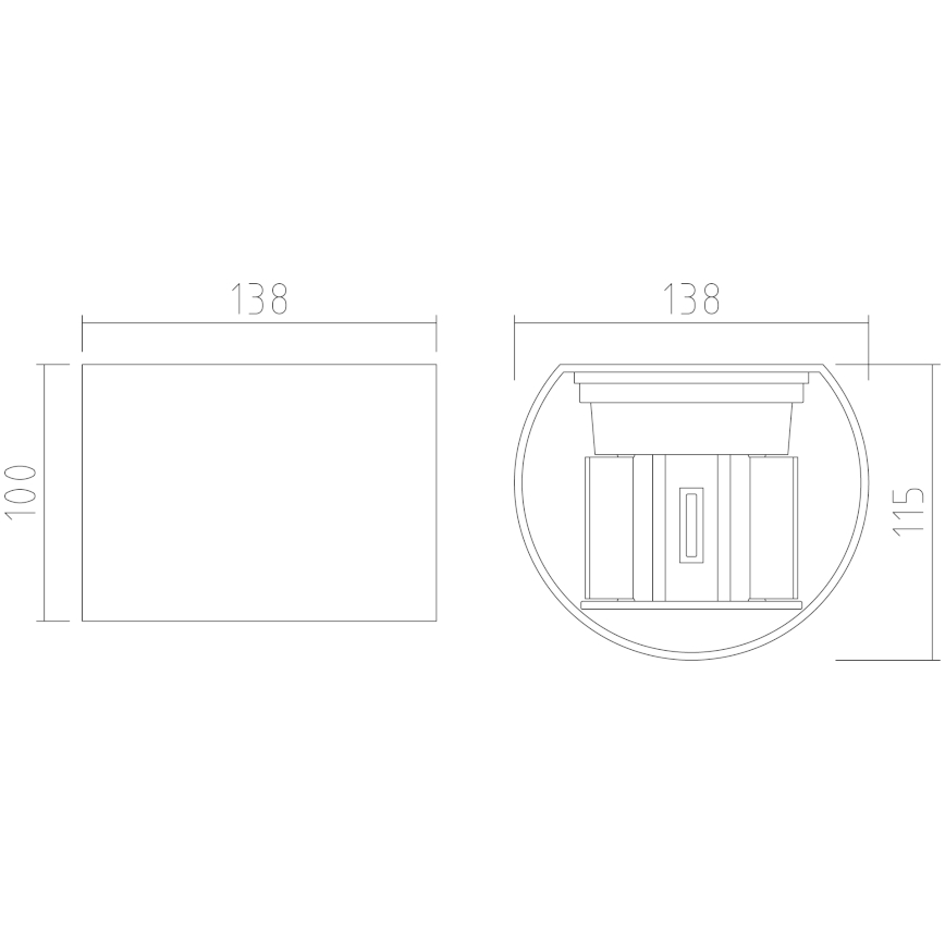 APLED - LED Vonkajšie nástenné svietidlo OVAL 2xLED/3W/230V IP65