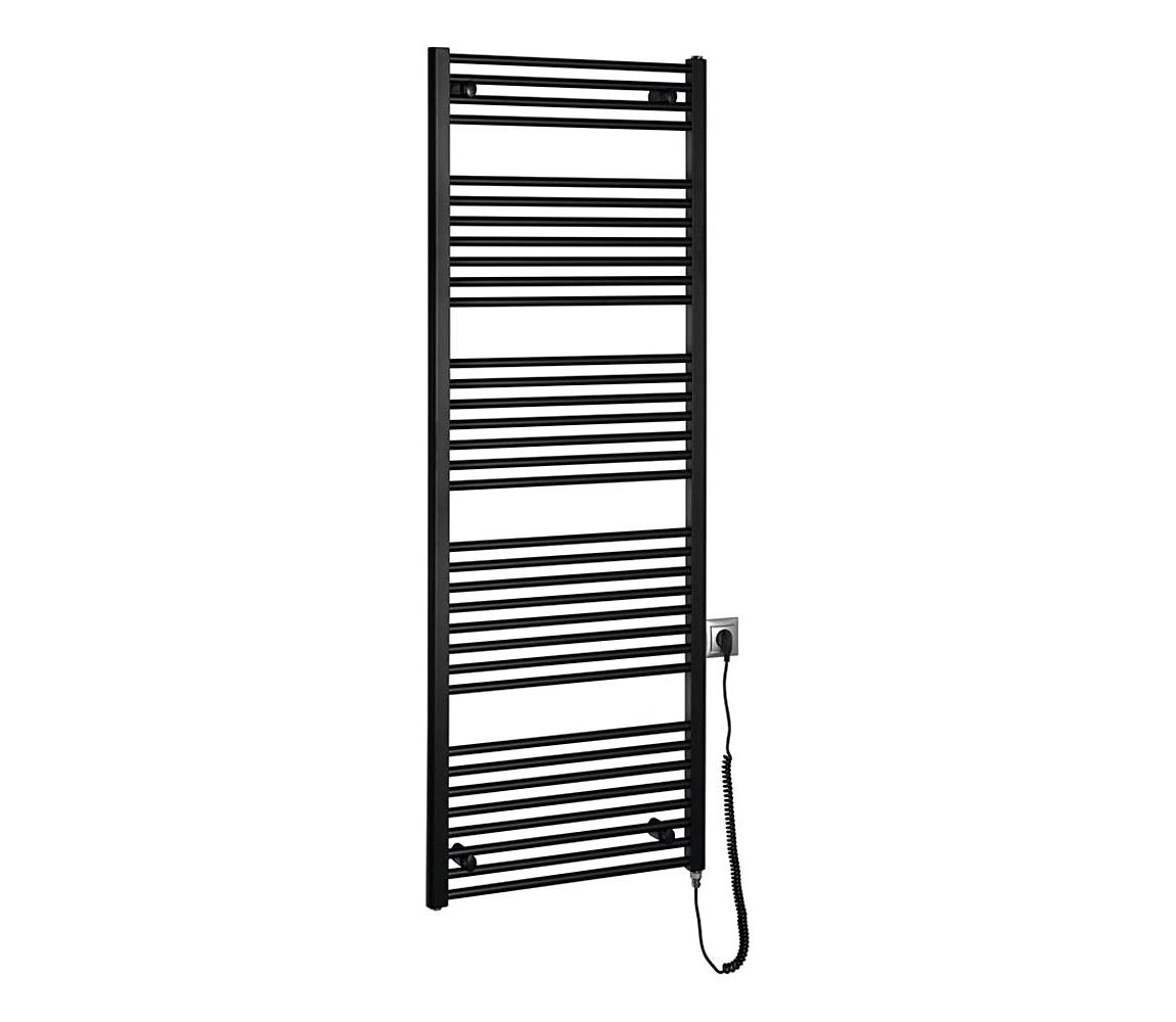 Aqualine - Elektrický kúpeľňový radiátor DIRECT-E 800W 168x60 cm matná čierna ILE66TB