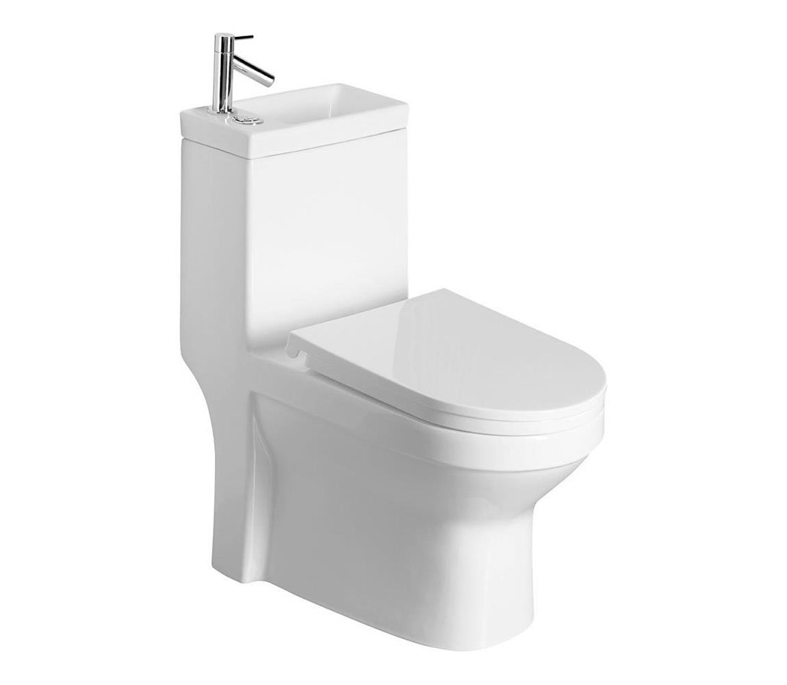 Aqualine - Kombinované WC s umývadlom HYGIE keramika/biela PB104W
