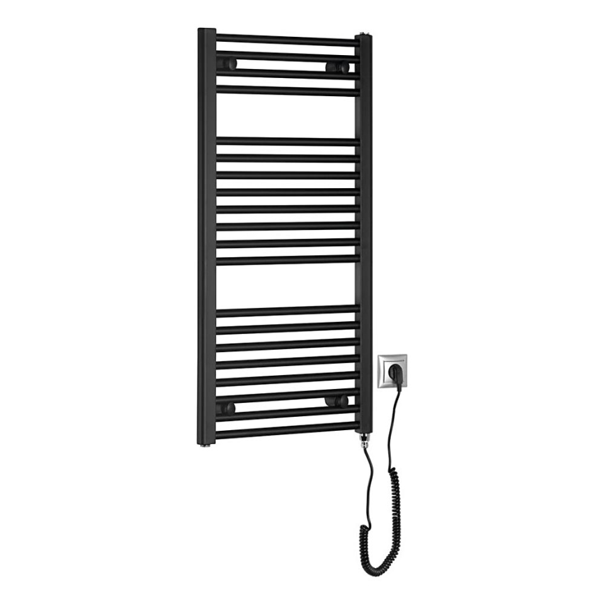 Aqualine - Kúpeľňový elektrický radiátor DIRECT-E 300W/230V 96 cm matná čierna rovný