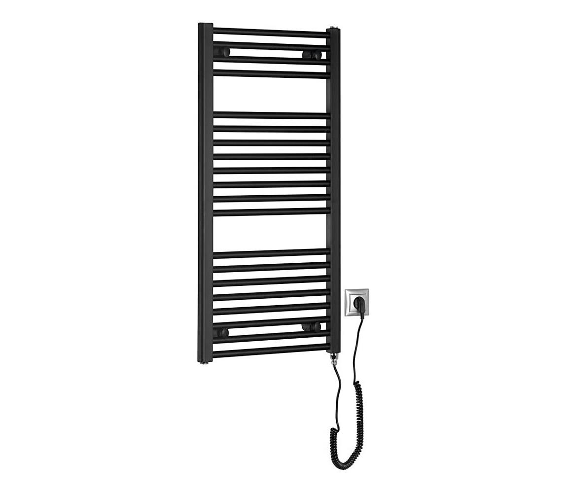 Aqualine - Kúpeľňový elektrický radiátor DIRECT-E 300W 96x45 cm matná čierna ILE94TB