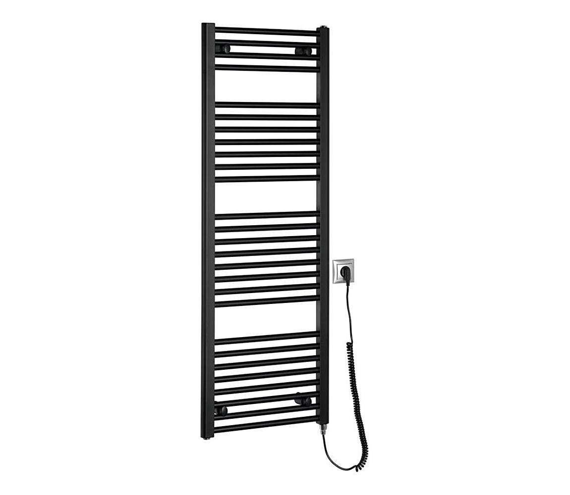 Aqualine - Kúpeľňový elektrický radiátor DIRECT-E 400W 132x45 cm matná čierna ILE34TB