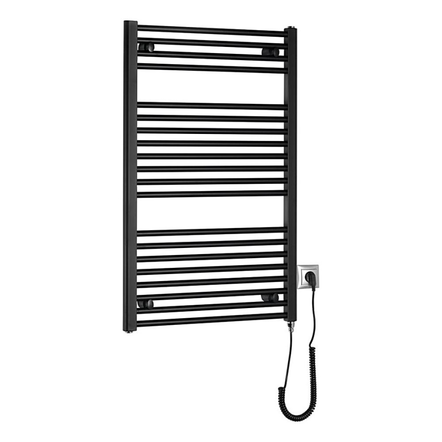 Aqualine - Kúpeľňový elektrický radiátor DIRECT-E 400W/230V 96 cm matná čierna rovný