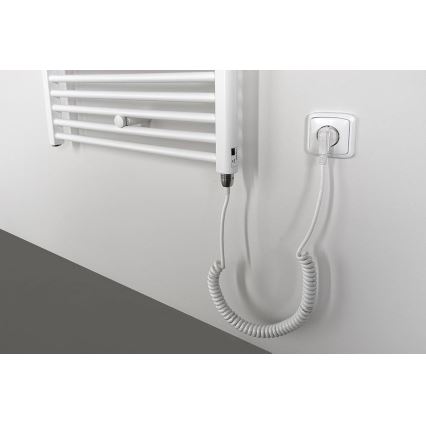 Aqualine - Kúpeľňový elektrický radiátor DIRECT-E 600W/230V 132 cm biela rovný