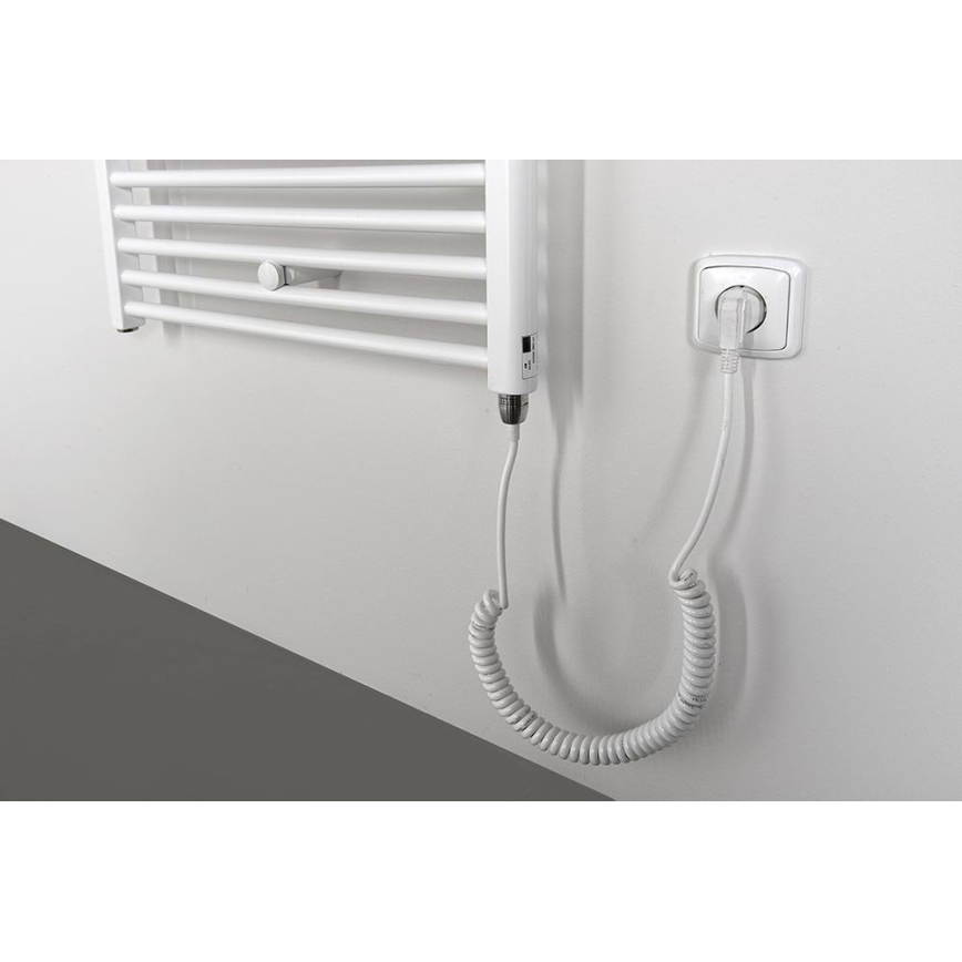 Aqualine - Kúpeľňový elektrický radiátor DIRECT-E 600W/230V 132 cm biela rovný