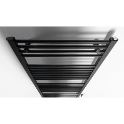 Aqualine - Kúpeľňový elektrický radiátor DIRECT-E 600W/230V 132 cm matná čierna rovný