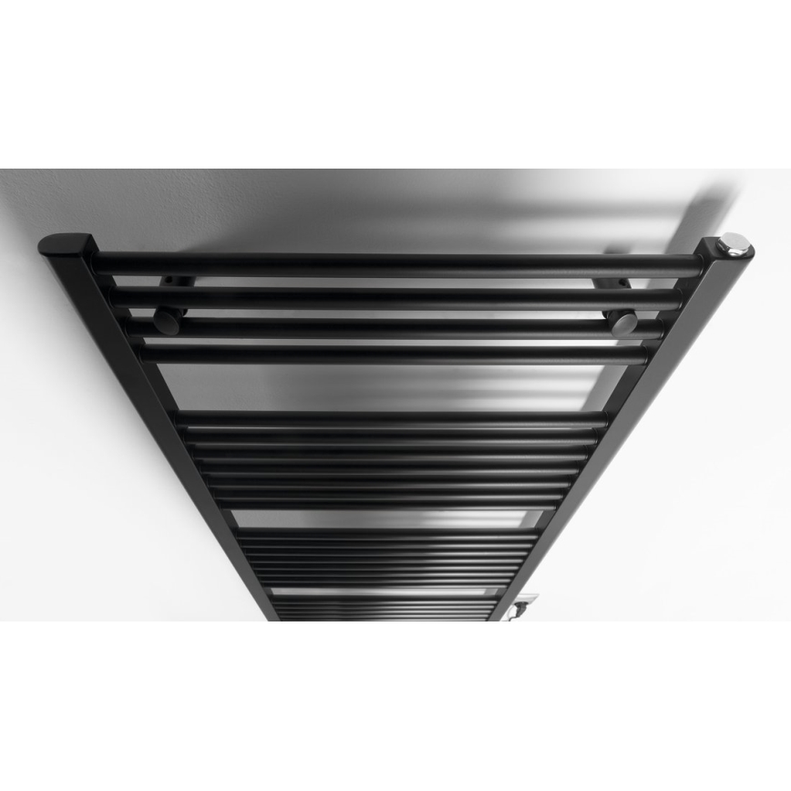 Aqualine - Kúpeľňový elektrický radiátor DIRECT-E 600W/230V 132 cm matná čierna rovný