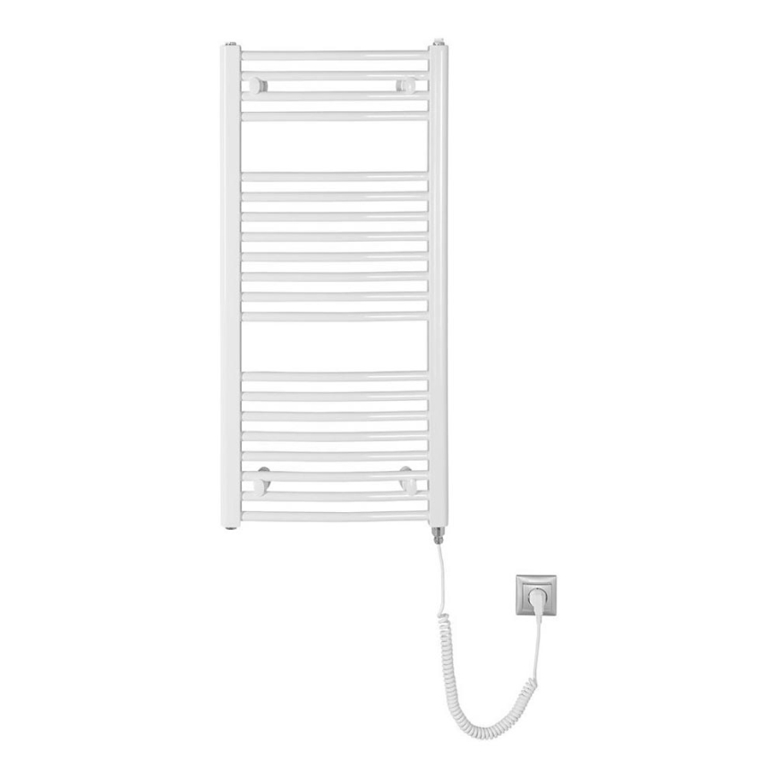 Aqualine - Kúpeľňový elektrický radiátor ORBIT-E 300W/230V 96 cm biela oblý
