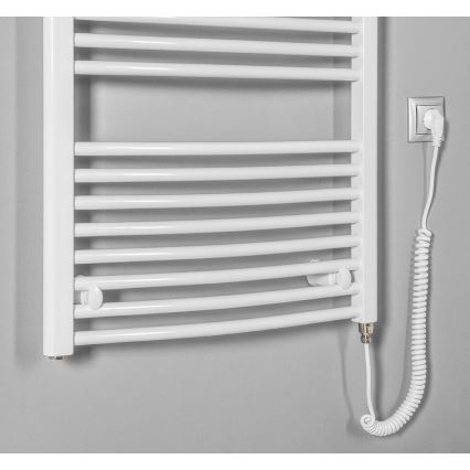 Aqualine - Kúpeľňový elektrický radiátor ORBIT-E 300W/230V 96 cm biela oblý
