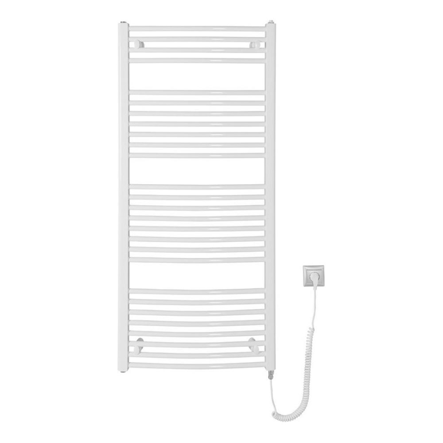 Aqualine - Kúpeľňový elektrický radiátor ORBIT-E 600W/230V 132 cm biela oblý