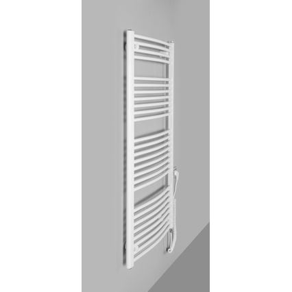 Aqualine - Kúpeľňový elektrický radiátor ORBIT-E 600W/230V 132 cm biela oblý