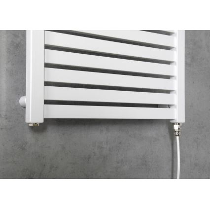 Aqualine - Kúpeľňový elektrický radiátor TONDI-E 300W/230V 97 cm biela rovný