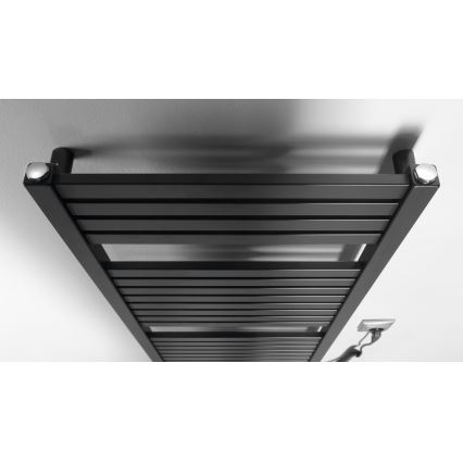 Aqualine - Kúpeľňový elektrický radiátor TONDI-E 300W/230V 97 cm matná čierna rovný