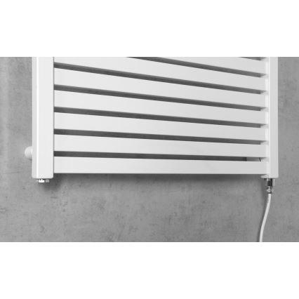 Aqualine - Kúpeľňový elektrický radiátor TONDI-E 400W/230V 97 cm biela rovný