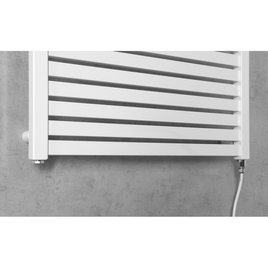 Aqualine - Kúpeľňový elektrický radiátor TONDI-E 400W/230V 97 cm biela rovný