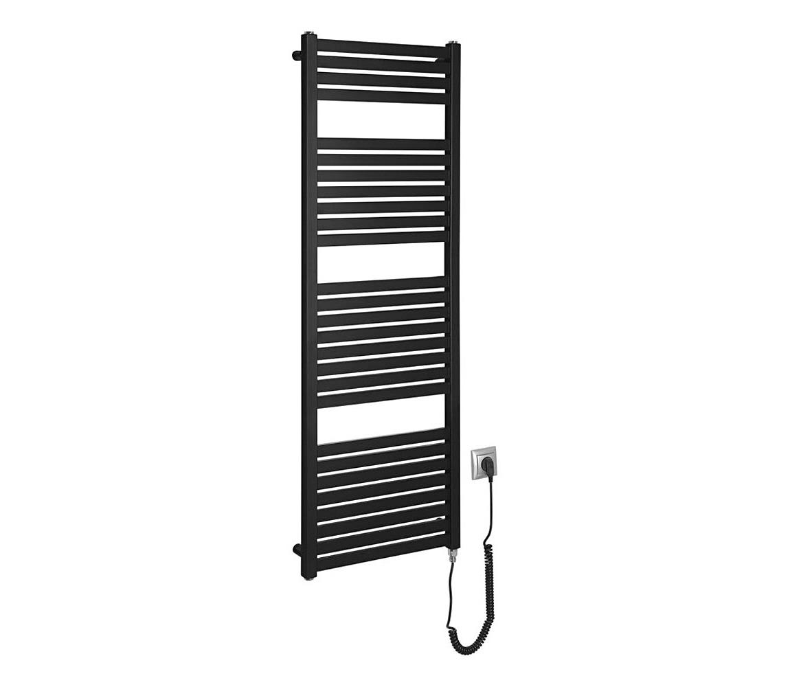 Aqualine - Kúpeľňový elektrický radiátor TONDI-E 500W 133x45 cm matná čierna DE476T