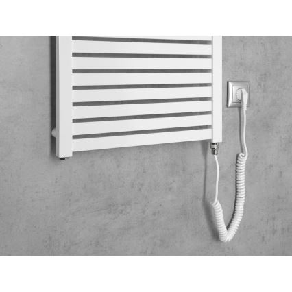 Aqualine - Kúpeľňový elektrický radiátor TONDI-E 500W/230V 133 cm biela rovný