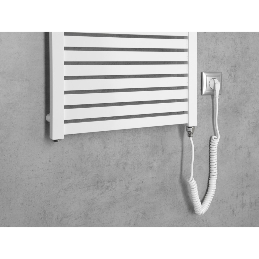 Aqualine - Kúpeľňový elektrický radiátor TONDI-E 500W/230V 133 cm biela rovný