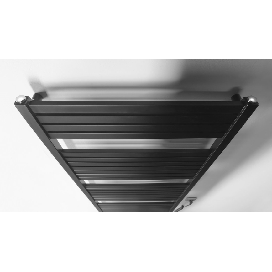 Aqualine - Kúpeľňový elektrický radiátor TONDI-E 600W/230V 169 cm matná čierna rovný