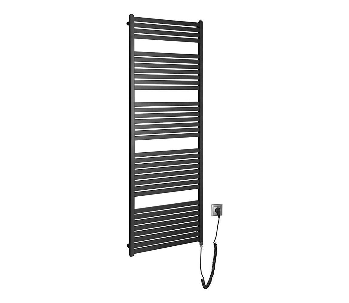 Aqualine - Kúpeľňový elektrický radiátor TONDI-E 800W 169x60 cm matná čierna DE496T