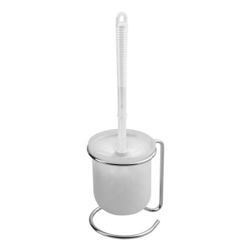 Aqualine - Stojacia WC štetka SIMPLE LINE biela/lesklý chróm