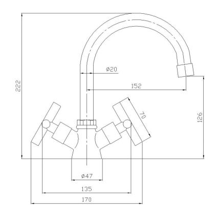 Aqualine - Umývadlová batéria XENIA 22,2 cm, lesklý chróm