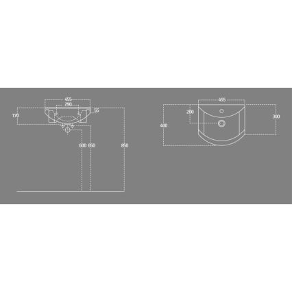 Aqualine - Zapustené umývadlo ZERO 45,5x40 cm keramika/biela