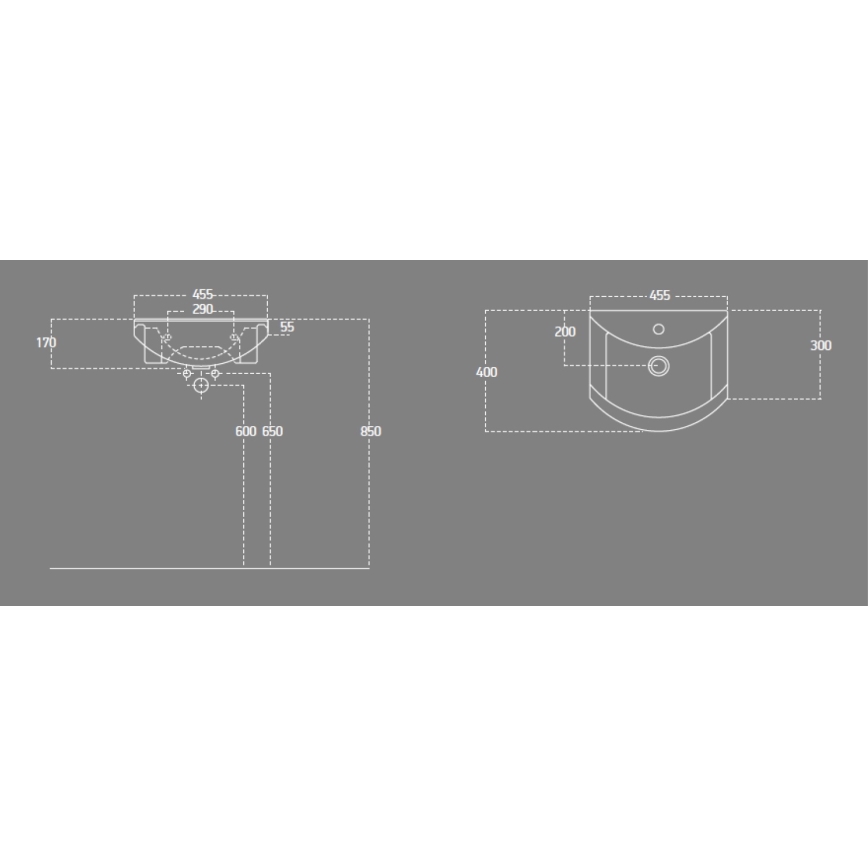 Aqualine - Zapustené umývadlo ZERO 45,5x40 cm keramika/biela