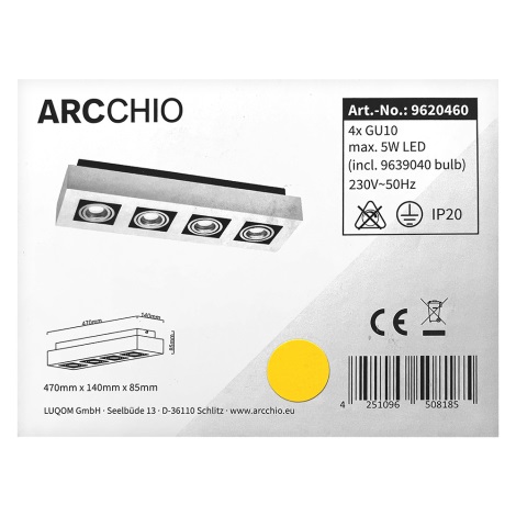 Arcchio - LED Bodové svietidlo VINCE 4xGU10/10W/230V