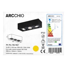 Arcchio - LED Stropné svietidlo DWIGHT 3xG53/20W/230V