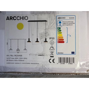 Arcchio - Luster na lanku JAIKA 3xE27/60W/230V